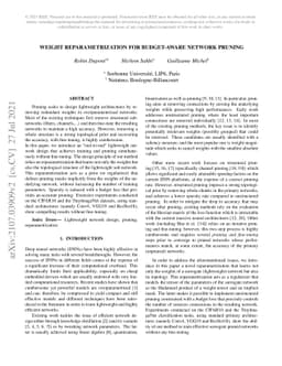 Weight Reparametrization for Budget-Aware Network Pruning