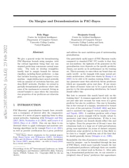 On Margins and Derandomisation in PAC-Bayes