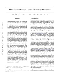 Offline Meta-Reinforcement Learning with Online Self-Supervision