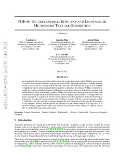 TGHop: An Explainable, Efficient and Lightweight Method for Texture
  Generation