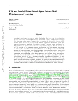 Efficient Model-Based Multi-Agent Mean-Field Reinforcement Learning