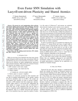 Even Faster SNN Simulation with Lazy+Event-driven Plasticity and Shared
  Atomics