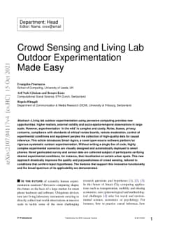 Crowd Sensing and Living Lab Outdoor Experimentation Made Easy