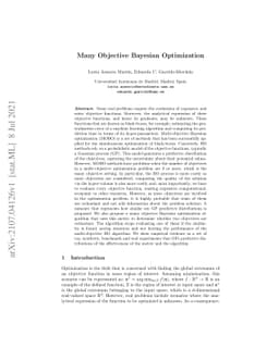 Many Objective Bayesian Optimization