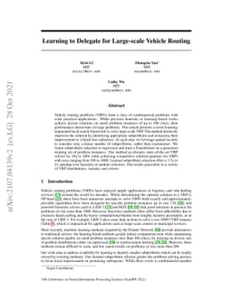 Learning to Delegate for Large-scale Vehicle Routing