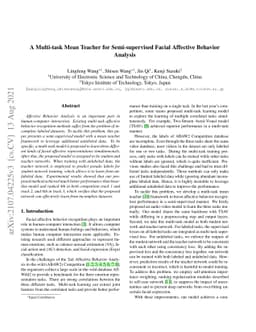 A Multi-task Mean Teacher for Semi-supervised Facial Affective Behavior
  Analysis