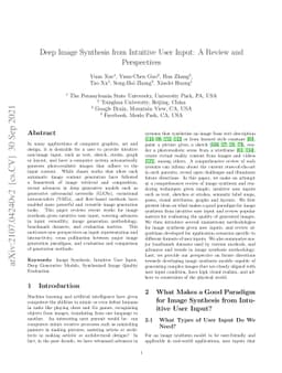 Deep Image Synthesis from Intuitive User Input: A Review and
  Perspectives