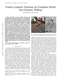Control Lyapunov Functions for Compliant Hybrid Zero Dynamic Walking