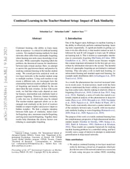 Continual Learning in the Teacher-Student Setup: Impact of Task
  Similarity