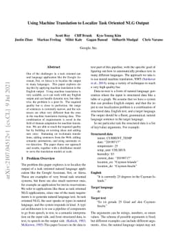 Using Machine Translation to Localize Task Oriented NLG Output