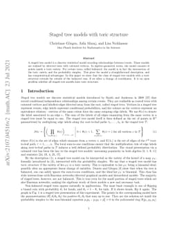 Staged tree models with toric structure