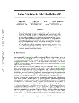 Online Adaptation to Label Distribution Shift