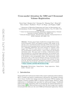 Cross-modal Attention for MRI and Ultrasound Volume Registration