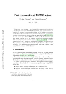 Fast compression of MCMC output