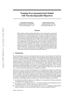 Training Over-parameterized Models with Non-decomposable Objectives