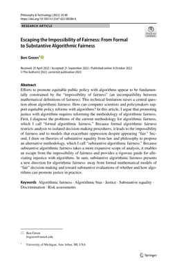Escaping the Impossibility of Fairness: From Formal to Substantive
  Algorithmic Fairness