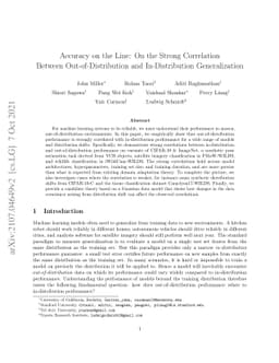 Accuracy on the Line: On the Strong Correlation Between
  Out-of-Distribution and In-Distribution Generalization