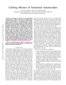 Lifelong Mixture of Variational Autoencoders