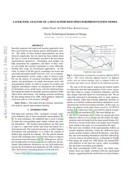 Layer-wise Analysis of a Self-supervised Speech Representation Model