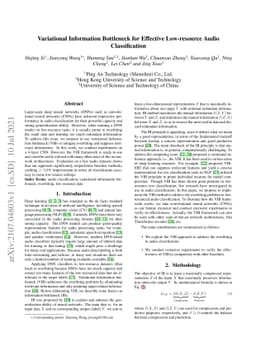 Variational Information Bottleneck for Effective Low-resource Audio
  Classification