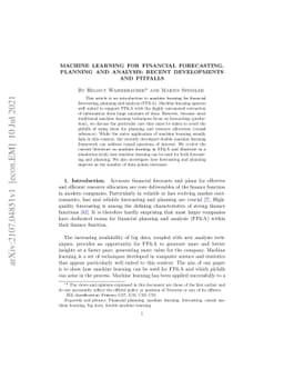 Machine Learning for Financial Forecasting, Planning and Analysis:
  Recent Developments and Pitfalls