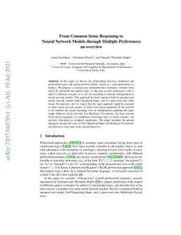 From Common Sense Reasoning to Neural Network Models through Multiple
  Preferences: an overview