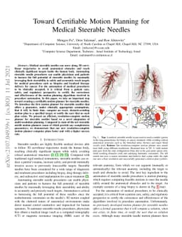 Toward Certifiable Motion Planning for Medical Steerable Needles