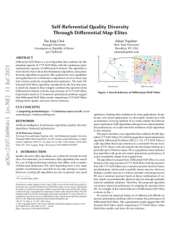 Self-Referential Quality Diversity Through Differential Map-Elites