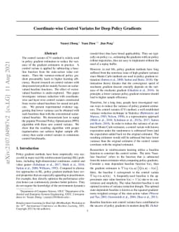 Coordinate-wise Control Variates for Deep Policy Gradients