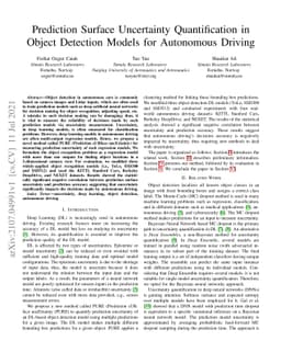 Prediction Surface Uncertainty Quantification in Object Detection Models
  for Autonomous Driving