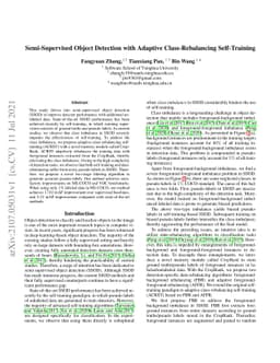 Semi-Supervised Object Detection with Adaptive Class-Rebalancing
  Self-Training