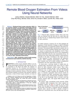 Remote Blood Oxygen Estimation From Videos Using Neural Networks