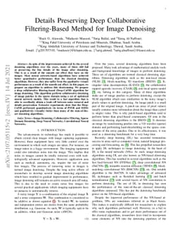 Details Preserving Deep Collaborative Filtering-Based Method for Image
  Denoising