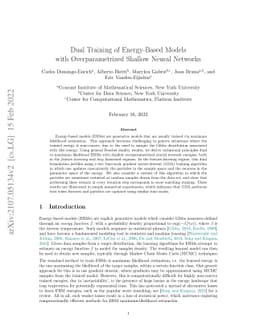 Dual Training of Energy-Based Models with Overparametrized Shallow
  Neural Networks