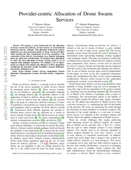 Provider-centric Allocation of Drone Swarm Services