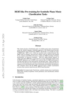 BERT-like Pre-training for Symbolic Piano Music Classification Tasks