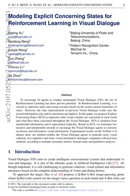 Modeling Explicit Concerning States for Reinforcement Learning in Visual
  Dialogue