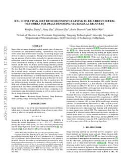 R3L: Connecting Deep Reinforcement Learning to Recurrent Neural Networks
  for Image Denoising via Residual Recovery