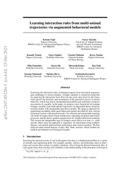 Learning interaction rules from multi-animal trajectories via augmented
  behavioral models