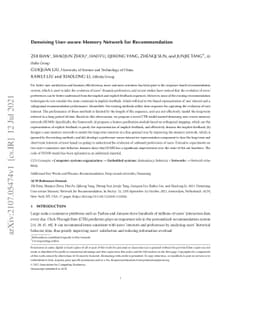 Denoising User-aware Memory Network for Recommendation