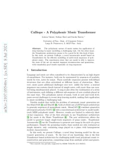 Calliope -- A Polyphonic Music Transformer