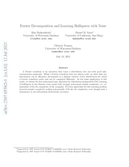 Forster Decomposition and Learning Halfspaces with Noise