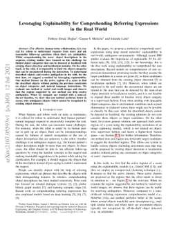 Leveraging Explainability for Comprehending Referring Expressions in the
  Real World