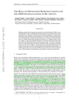 The Role of Pretrained Representations for the OOD Generalization of
  Reinforcement Learning Agents