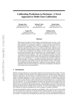 Calibrating Predictions to Decisions: A Novel Approach to Multi-Class
  Calibration