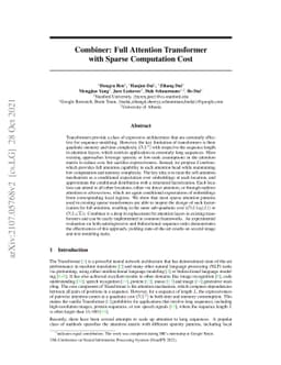 Combiner: Full Attention Transformer with Sparse Computation Cost