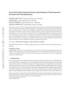 Non-Visual Cooking: Exploring Practices and Challenges of Meal
  Preparation by People with Visual Impairments