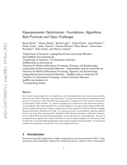 Hyperparameter Optimization: Foundations, Algorithms, Best Practices and
  Open Challenges