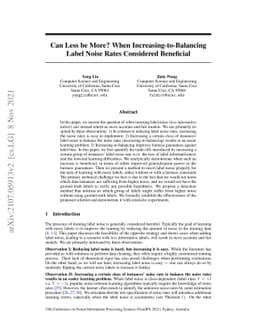 Can Less be More? When Increasing-to-Balancing Label Noise Rates
  Considered Beneficial