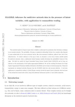 GLAMLE: inference for multiview network data in the presence of latent
  variables, with application to commodities trading